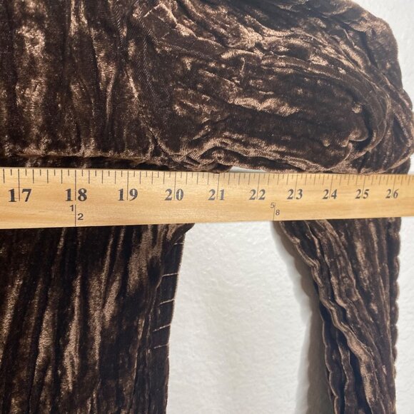 Hugging Kisses Women's Jacket Brown Sz L Crushed Velvet Animal Print Embellished - Picture 16 of 16